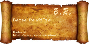 Bacsa Renáta névjegykártya